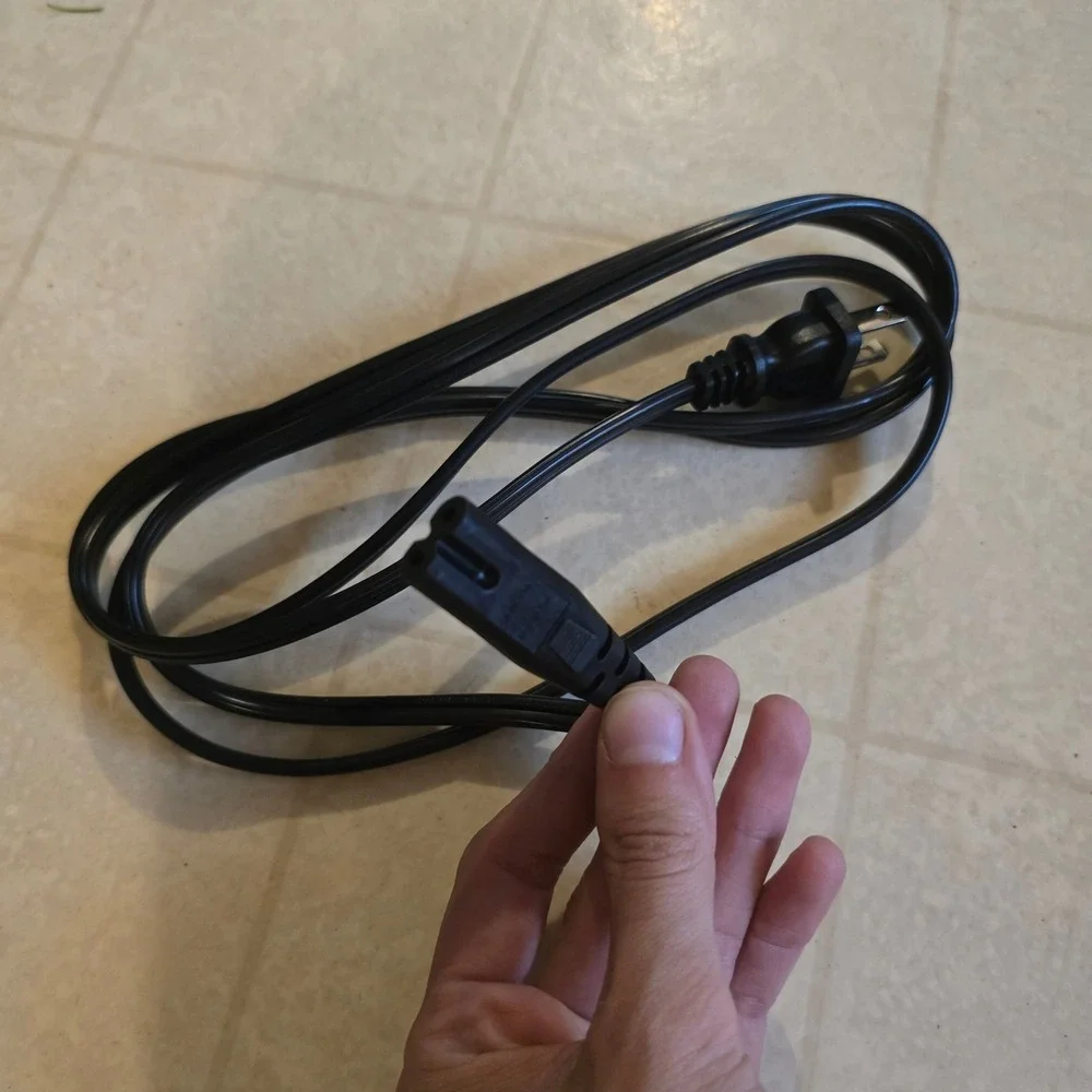 Power Cord 6ft Figure-8 Cable Unisex Black Non-Polarized 27398